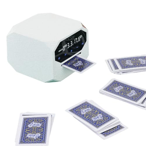 PUSOKEI Automatischer Kartenhändlermaschine, 1-2 Decks-Smart Card-Handelsmaschine, 180 ° 360 ° Dreh- und USB-Bemerkung, Niedriger Rauschbetrieb für Familienfeier (White) von PUSOKEI