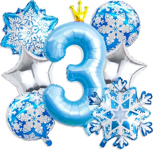 Froze 3th Geburtstagsdeko Mädchen,40 Zoll Blaue Zahl 5 Ballon mit Snowflake Luftballon für Prinzessin Geburtstag Deko,Party Deko für Mädchen Winterdeko Geburtstag Froze 3th Geburtstagsdeko Mädchen,40 Zoll Blaue Zahl 5 Ballon mit Snowflake Luftballon für Prinzessin Geburtstag Deko,Party Deko für Mädchen Winterdeko Geburtstag von PUTUODA