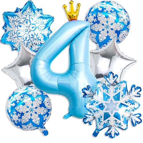 Froze 4th Geburtstagsdeko Mädchen,40 Zoll Blaue Zahl 5 Ballon mit Snowflake Luftballon für Prinzessin Geburtstag Deko,Party Deko für Mädchen Winterdeko Geburtstag Froze 4th Geburtstagsdeko Mädchen,40 Zoll Blaue Zahl 5 Ballon mit Snowflake Luftballon für Prinzessin Geburtstag Deko,Party Deko für Mädchen Winterdeko Geburtstag von PUTUODA