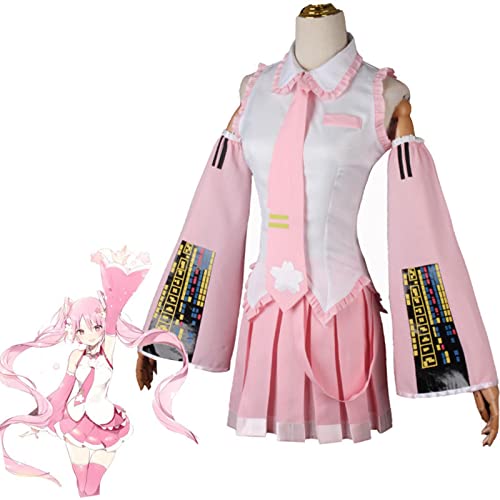 PUYYDS Cosplay Vocaloid Miku Anime Kleidung Rosa Perücke Rollenspiel Anzug Kawaii Halloween Party Kleidung Formel Service von PUYYDS