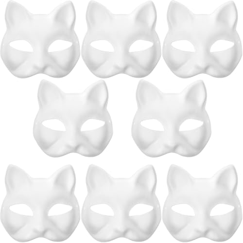 PVFZXS 8 Stück weiße Katzenmasken, Katzenmasken, weiße Maske Katzengesicht, Anime, reine weiße Graffiti Masken geeignet für Kinder, handgezeichnete Masken geeignet PVFZXS 8 Stück weiße Katzenmasken, Katzenmasken, weiße Maske Katzengesicht, Anime, reine weiße Graffiti Masken geeignet für Kinder, handgezeichnete Masken geeignet von PVFZXS