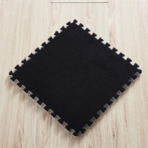 PVYGDXYI Puzzle-Matten für Wohnzimmer, Plüsch, Schlafzimmer, EVA-Schaum, warm zu halten, leicht zu reinigen, weich und flauschig, für Kletteraktivitäten (schwarz) von PVYGDXYI