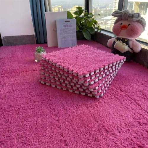 PVYGDXYI Puzzle-Spielmatte, 15-teilig, weiche und dicke ineinandergreifende Teppichfliesen für Spielzeug im Freien, Spielzimmer, Terrasse, Terrasse, Keller, Fitnessstudio zu Hause (Pfirsichrot) von PVYGDXYI