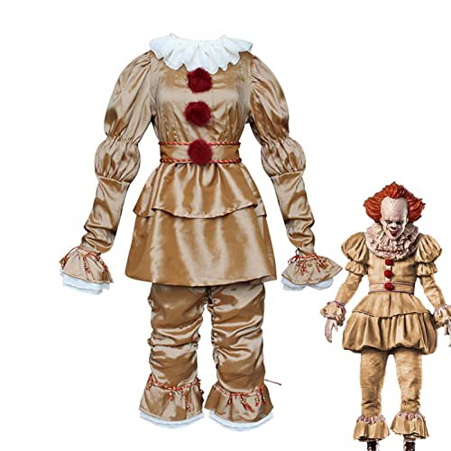 PW TOOLS Halloween Scary Clown Damen Herren Kostüm Set, für Halloween Scary Clown Minion Kostüme Pennywise Suits Dress Up Party, Rollenspiel und Karneval Cosplay, S-3XL Erwachsene Plus Size, XL von PW TOOLS