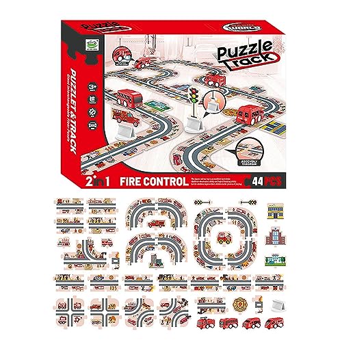 PW TOOLS Puzzle-Track-Spielzeugset | Zusammengebautes Eisenbahnwaggon-Spielzeug für Kinder mit Puzzle | Feinmotorikspielzeug für die frühe Bildung im Klassenzimmer, Eltern-Kind-Interaktion von PW TOOLS