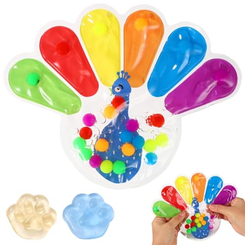 PWCTNT Fidget Toys, Sensorik Spielzeug, Pfau Form Farbsortierspielzeug und Katzenpfoten Anti Stress Spielzeug, Motorikspielzeug für Kinder, Fidget Toy zum ZäHlen und Sortieren Von Farben PWCTNT Fidget Toys, Sensorik Spielzeug, Pfau Form Farbsortierspielzeug und Katzenpfoten Anti Stress Spielzeug, Motorikspielzeug für Kinder, Fidget Toy zum ZäHlen und Sortieren Von Farben von PWCTNT