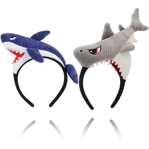 PWCTNT Hai Kostüm,Haarreif Halloween,2 Stück Shark Plush Halloween Haarschmuck,Unterwasserwelt Haie Kostüm Lustige Haarreifenfür Erwachsene Kinder für Karneval und Halloween PWCTNT Hai Kostüm,Haarreif Halloween,2 Stück Shark Plush Halloween Haarschmuck,Unterwasserwelt Haie Kostüm Lustige Haarreifenfür Erwachsene Kinder für Karneval und Halloween von PWCTNT