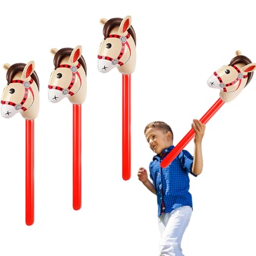 Aufblasbares Pferd, Hobby Horse, 3 Stück Wiederverwendbar Gartenspielzeug Kinder Pferde Spielzeug, für Weihnachten, Pferde Motto Geburtstagsfeier, Dekoration, Party Geschenk Requisite Aufblasbares Pferd, Hobby Horse, 3 Stück Wiederverwendbar Gartenspielzeug Kinder Pferde Spielzeug, für Weihnachten, Pferde Motto Geburtstagsfeier, Dekoration, Party Geschenk Requisite von PWCTNT