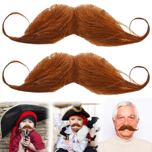 Schnurrbart Zum Ankleben, 2 Stück Schnauzer Zum Ankleben, Fake Bart Bärte Zum Ankleben Klebe Schnurrbart, Lustige 80er Jahre Schwarze Schnurrbart für Halloween Weihnachtsfeier Geburtstag (Braun) Schnurrbart Zum Ankleben, 2 Stück Schnauzer Zum Ankleben, Fake Bart Bärte Zum Ankleben Klebe Schnurrbart, Lustige 80er Jahre Schwarze Schnurrbart für Halloween Weihnachtsfeier Geburtstag (Braun) von PWCTNT
