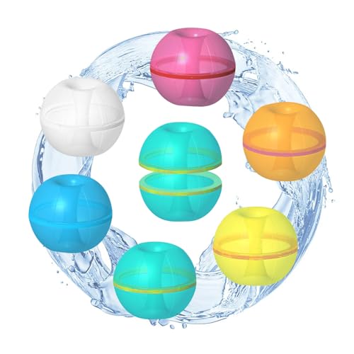 6 Stück Wasserbomben Wiederverwendbar Krapfen Wasserballons | Eine Sekunde Schnellfüller Wasserbombe | Magnetische Wasserbomben Selbstschließend Silikon Splashball Wasserspielzeug Kinder 6 Stück Wasserbomben Wiederverwendbar Krapfen Wasserballons | Eine Sekunde Schnellfüller Wasserbombe | Magnetische Wasserbomben Selbstschließend Silikon Splashball Wasserspielzeug Kinder von PWOKAO