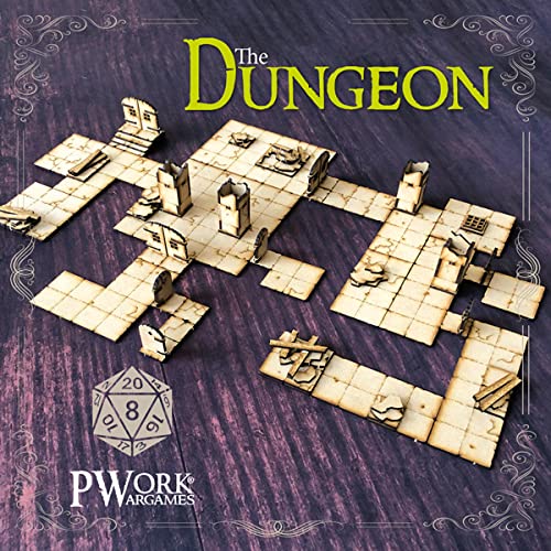Pwork Wargames The Dungeon – 3D Tactical maps Rpg Fantasy Dungeon Tiles – Modulare 3D-Karten aus MDF, 3 mm von PWORK WARGAMES