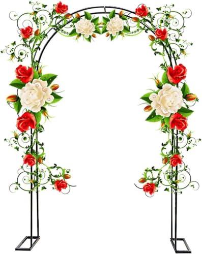 Metall-Hochzeitsbogen, For Kletterpflanzen, breit, 1,4–3,5 m, robust, Rosenbogen, Pergola, Spalier(Green,W3.5M*H2.2M) von PXAMORTEL