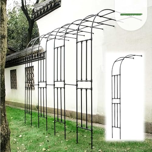 Metall-Hochzeitsbogen, Outdoor Garten Wand Spalier Torbogen Klettern Rosen Reben Unterstützung Rack(White,120 * 240Cm/2.0 * 7.9Ft) von PXAMORTEL