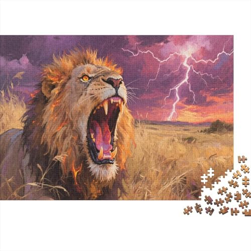 Afrika LöwePuzzle 1000 Teile Schwer Puzzle Spielzeug Pädagogisches Spiel Impossible Herausforderungsspielzeug Für Erwachsene Kinder 1000pcs (75x50cm) von PXBDUASIE