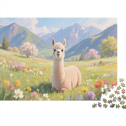 Alpaca Puzzle 300 Teile Schwer Puzzle Spielzeug Lernspiel Impossible Herausforderung Spielzeug Für Erwachsene Kinder 300pcs (40x28cm) von PXBDUASIE