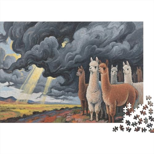 AlpakasPuzzles 300 Teile Schwer Puzzle Spielzeug Pädagogisches Spiel Impossible Herausforderungsspielzeug Für Erwachsene Und Kinder Ab 14 Jahren 300pcs (40x28cm) von PXBDUASIE