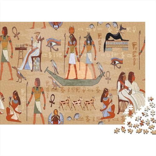 Ancient Egypt Puzzle 300-teilige Schwer Puzzle Spielzeug Lernspiel Impossible Herausforderung Spielzeug Für Erwachsene Und Kinder Ab 14 Jahren 300pcs (40x28cm) von PXBDUASIE