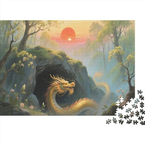 Asiatischer DrachePuzzle 500 Teile Schwer Puzzle Spielzeug Pädagogisches Spiel Impossible Herausforderungsspielzeug Für Erwachsene Und Kinder in Bewährter 500pcs (52x38cm) von PXBDUASIE