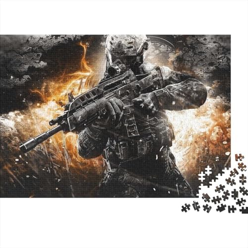 Aufruf der Pflicht Puzzle 500 Teile Schwer Puzzle Spielzeug Lernspiel Impossible Herausforderungsspielzeug Für Erwachsene Und Kinder Ab 14 Jahren 500pcs (52x38cm) von PXBDUASIE