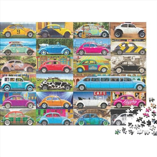 Auto Collage Puzzles 300 Teile Schwer Puzzle Spielzeug Lernspiel Impossible Herausforderungsspielzeug Für Erwachsene Kinder 300pcs (40x28cm) von PXBDUASIE