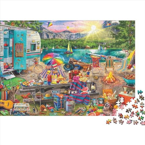 Badeort Puzzles 1000-teilige Schwer Puzzle Spielzeug Lernspiel Impossible Herausforderungsspielzeug Für Erwachsene Kinder 1000pcs (75x50cm) von PXBDUASIE