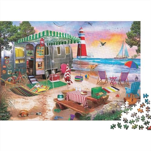 Badeort Puzzles 500 Teile Schwer Puzzle Spielzeug Lernspiel Impossible Herausforderung Spielzeug Für Erwachsene Und Kinder Ab 14 Jahren 500pcs (52x38cm) von PXBDUASIE