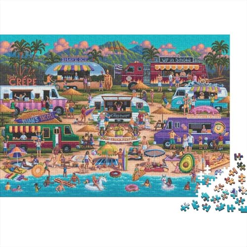 Badeort Puzzles 500 Teile Schwer Puzzle Spielzeug Pädagogisches Spiel Impossible Herausforderung Spielzeug Für Erwachsene Kinder 500pcs (52x38cm) von PXBDUASIE