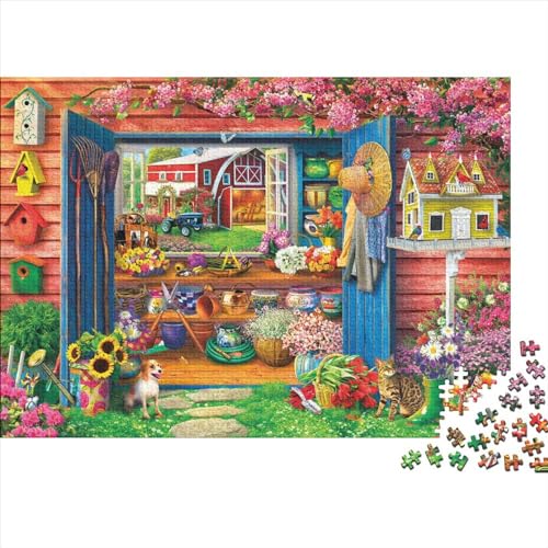 BauernhausPuzzle 1000 Teile Schwer Puzzle Spielzeug Lernspiel Impossible Herausforderung Spielzeug Für Erwachsene Und Kinder Ab 12 Jahren 1000pcs (75x50cm) von PXBDUASIE