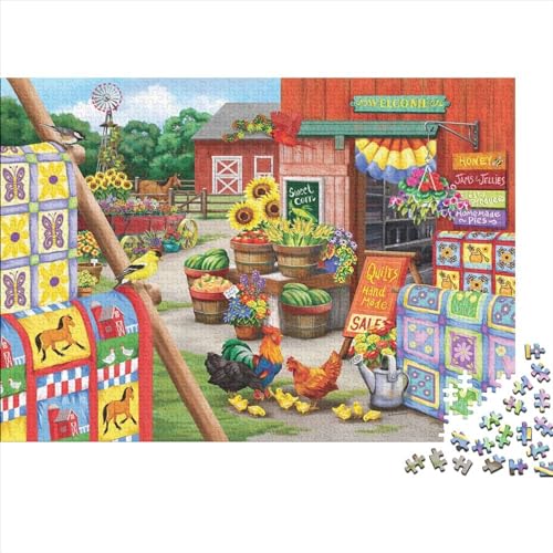 BauernhausPuzzle 300-teilige Schwer Puzzle Spielzeug Pädagogisches Spiel Impossible Herausforderungsspielzeug Für Erwachsene Und Kinder in Bewährter 300pcs (40x28cm) von PXBDUASIE