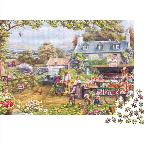 Bauernhof Puzzle 300 Teile Schwer Puzzle Spielzeug Pädagogisches Spiel Impossible Herausforderung Spielzeug Für Erwachsene Und Kinder in Bewährter 300pcs (40x28cm) von PXBDUASIE
