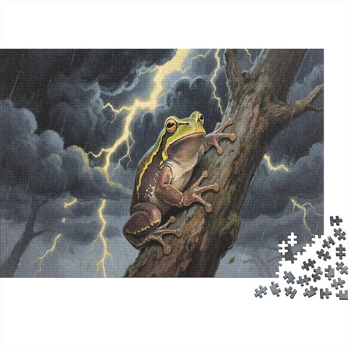 Baumfrosch Puzzles 500 Teile Schwer Puzzle Spielzeug Pädagogisches Spiel Impossible Herausforderung Spielzeug Für Erwachsene Und Kinder in Bewährter 500pcs (52x38cm) von PXBDUASIE