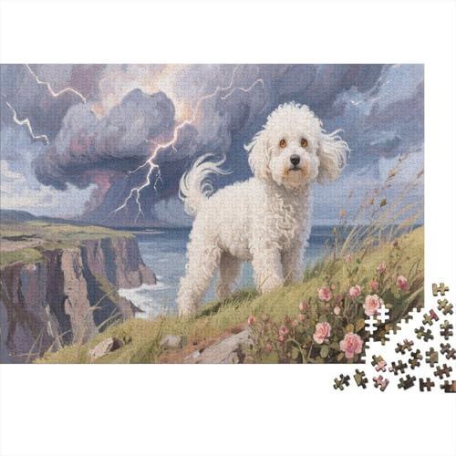 Bichon FrisePuzzle 1000 Teile Schwer Puzzle Spielzeug Pädagogisches Spiel Impossible Herausforderungsspielzeug Für Erwachsene Und Kinder Ab 14 Jahren 1000pcs (75x50cm) von PXBDUASIE