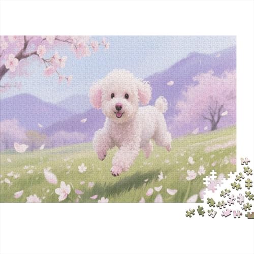 Bichon FrisePuzzles 1000 Teile Schwer Puzzle Spielzeug Pädagogisches Spiel Impossible Herausforderungsspielzeug Für Erwachsene Und Kinder Ab 12 Jahren 1000pcs (75x50cm) von PXBDUASIE