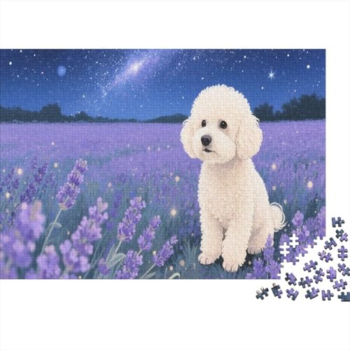 Bichon FrisePuzzles 300 Teile Schwer Puzzle Spielzeug Lernspiel Impossible Herausforderungsspielzeug Für Erwachsene Und Kinder Ab 12 Jahren 300pcs (40x28cm) von PXBDUASIE