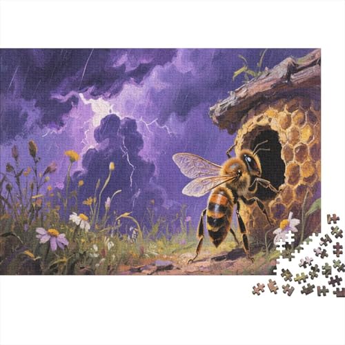 BienePuzzle 300-teilige Schwer Puzzle Spielzeug Lernspiel Impossible Herausforderung Spielzeug Für Erwachsene Und Kinder Ab 12 Jahren 300pcs (40x28cm) von PXBDUASIE