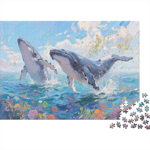 Blauer WalPuzzle 300-teilige Schwer Puzzle Spielzeug Pädagogisches Spiel Impossible Herausforderung Spielzeug Für Erwachsene Und Kinder Ab 14 Jahren 300pcs (40x28cm) von PXBDUASIE