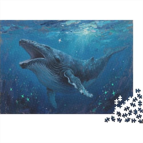 Blauer WalPuzzles 1000 Teile Schwer Puzzle Spielzeug Lernspiel Impossible Herausforderung Spielzeug Für Erwachsene Kinder 1000pcs (75x50cm) von PXBDUASIE