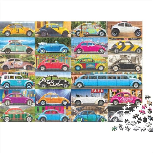 Car Collage Puzzle 300 Teile Schwer Puzzle Spielzeug Lernspiel Impossible Herausforderungsspielzeug Für Erwachsene Kinder 300pcs (40x28cm) von PXBDUASIE