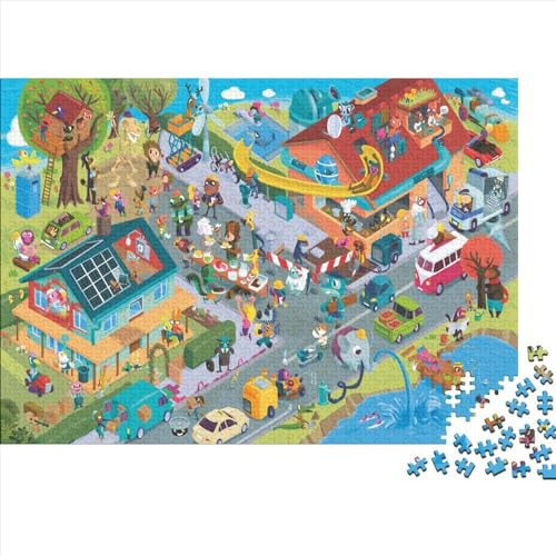 Cartoon Collage Puzzle 500 Teile Schwer Puzzle Spielzeug Pädagogisches Spiel Impossible Herausforderung Spielzeug Für Erwachsene Und Kinder Ab 14 Jahren 500pcs (52x38cm) von PXBDUASIE
