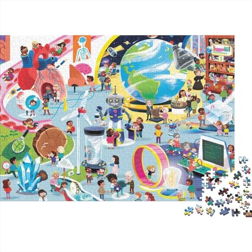 Cartoon Paradise Puzzle 500 Teile Schwer Puzzle Spielzeug Pädagogisches Spiel Impossible Herausforderung Spielzeug Für Erwachsene Und Kinder Ab 14 Jahren 500pcs (52x38cm) von PXBDUASIE