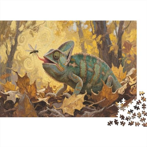 ChameleonPuzzle 500 Teile Schwer Puzzle Spielzeug Lernspiel Impossible Herausforderungsspielzeug Für Erwachsene Und Kinder Ab 14 Jahren 500pcs (52x38cm) von PXBDUASIE