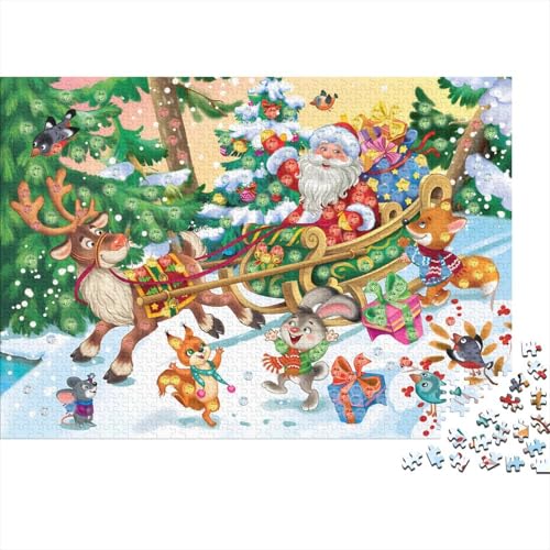 Christmas Puzzles 300 Teile Schwer Puzzle Spielzeug Lernspiel Impossible Herausforderungsspielzeug Für Erwachsene Und Kinder Ab 14 Jahren 300pcs (40x28cm) von PXBDUASIE
