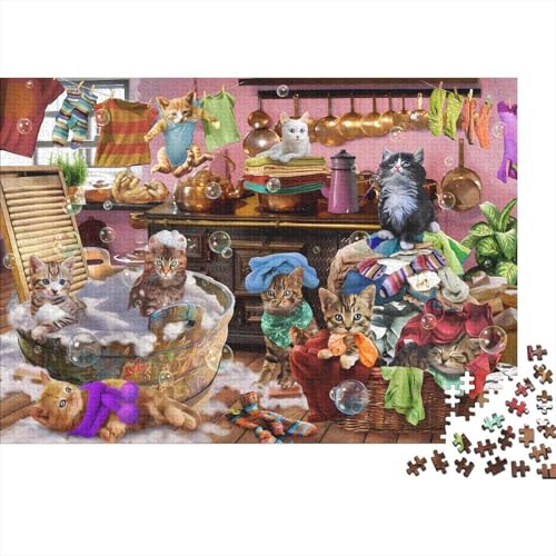 Cute Animals (9) Puzzle 300-teilige Schwer Puzzle Spielzeug Pädagogisches Spiel Impossible Herausforderung Spielzeug Für Erwachsene Und Kinder Ab 12 Jahren 300pcs (40x28cm) von PXBDUASIE