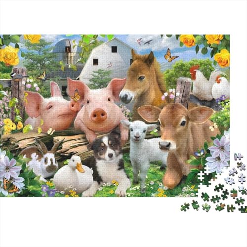 Cute Animals Puzzle 300 Teile Schwer Puzzle Spielzeug Pädagogisches Spiel Impossible Herausforderung Spielzeug Für Erwachsene Und Kinder Ab 14 Jahren 300pcs (40x28cm) von PXBDUASIE