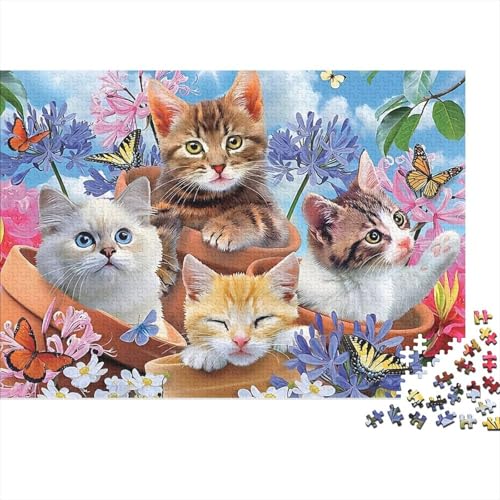 Cute Animals Puzzle 300-teilige Schwer Puzzle Spielzeug Lernspiel Impossible Herausforderungsspielzeug Für Erwachsene Kinder 300pcs (40x28cm) von PXBDUASIE