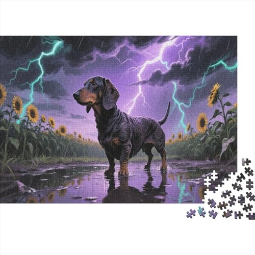 DachshundPuzzles 1000 Teile Schwer Puzzle Spielzeug Lernspiel Impossible Herausforderung Spielzeug Für Erwachsene Kinder 1000pcs (75x50cm) von PXBDUASIE