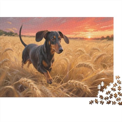DachshundPuzzles 300 Teile Schwer Puzzle Spielzeug Pädagogisches Spiel Impossible Herausforderungsspielzeug Für Erwachsene Und Kinder Ab 12 Jahren 300pcs (40x28cm) von PXBDUASIE