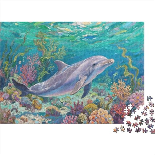 DelphinPuzzle 1000 Teile Schwer Puzzle Spielzeug Lernspiel Impossible Herausforderungsspielzeug Für Erwachsene Und Kinder in Bewährter 1000pcs (75x50cm) von PXBDUASIE