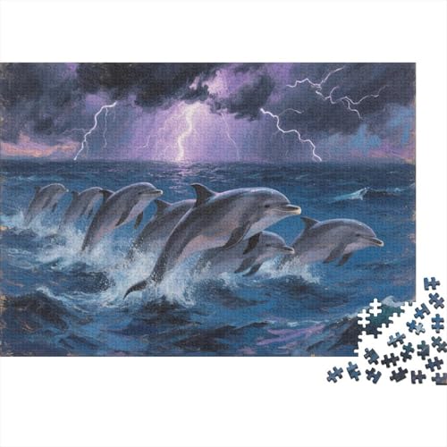 DelphinPuzzle 300-teilige Schwer Puzzle Spielzeug Pädagogisches Spiel Impossible Herausforderungsspielzeug Für Erwachsene Und Kinder in Bewährter 300pcs (40x28cm) von PXBDUASIE