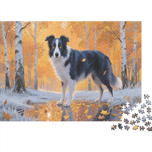 Der Border ColliePuzzle 300 Teile Schwer Puzzle Spielzeug Lernspiel Impossible Herausforderung Spielzeug Für Erwachsene Und Kinder in Bewährter 300pcs (40x28cm) von PXBDUASIE